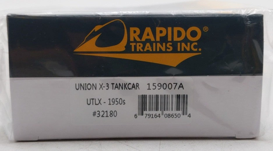 Rapido Trains 159007A HO UTLX 1950s Scheme X-3 10,000 Gallon Tank Car #32180 NIB