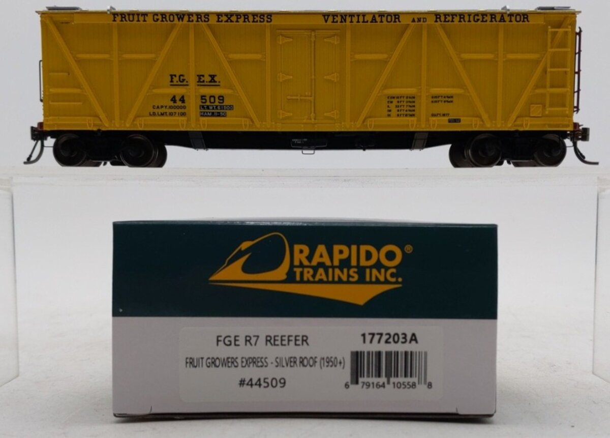 Rapido Trains 177203A HO Fruit Growers Express R7 Reefer #44509 LN/Box
