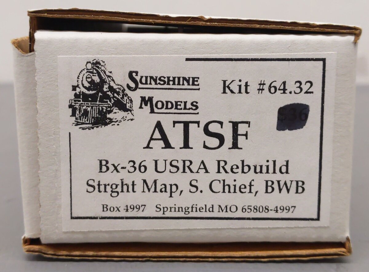Sunshine Models 64.32 HO Scale Atchison Topeka Santa Fe Bx-36 USRA Rebuild Kit LN/Box