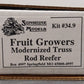 Sunshine Models 34.9 HO Fruit Growers Express Modernized Truss Rod Reefer Kit LN/Box