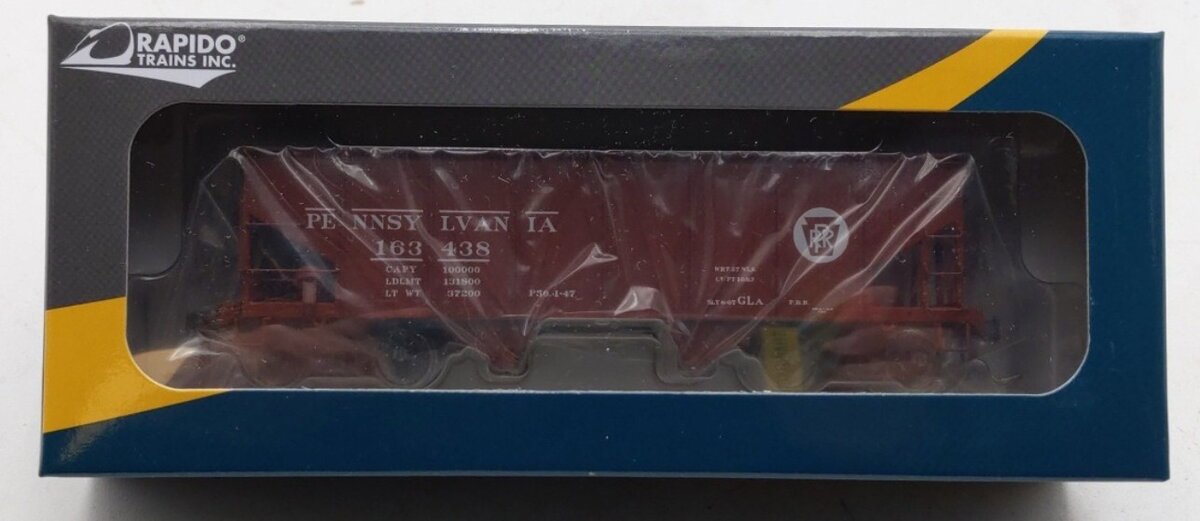 Rapido Trains 148001-6 HO Scale Pennsylvania Railroad GLa Hopper Car #163438 NIB