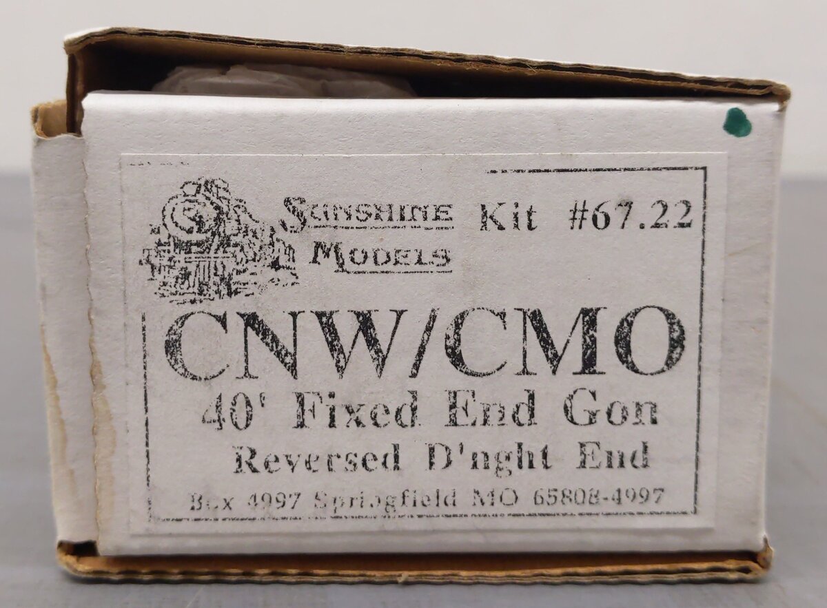 Sunshine Models 67.22 HO CNW/CMO 40' Fixed End Gondola Kit LN/Box