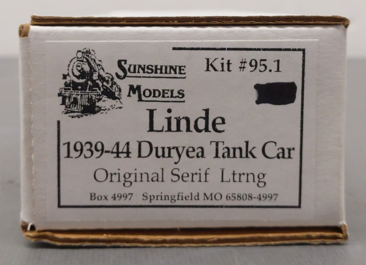 Sunshine Models 95.1 HO Linde Air Products 1939-44 Duryea Tank Car Kit LN/Box