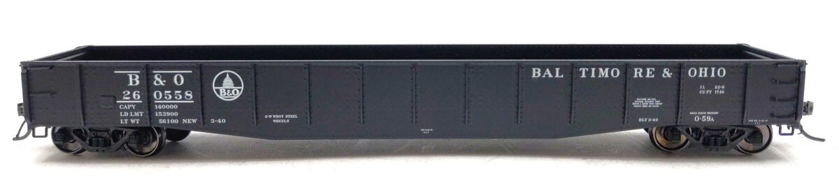 Tangent 10913-02 HO Baltimore & Ohio 52-6 0-59A Capitol Dome Gondola #260558 LN/Box