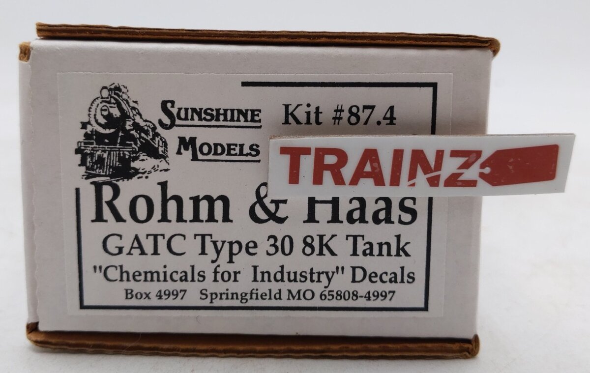 Sunshine Models 87.4 HO Rohn & Haas GATC Type 30 8K Tank Car Kit-Assemble/Custom/Box