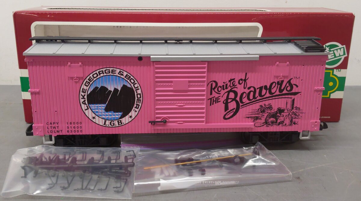 LGB 4090 G Scale Lake George & Boulder "Route of the Beavers" Boxcar EX/Box