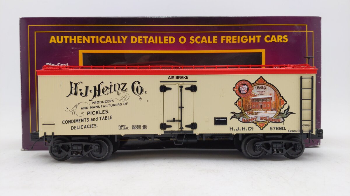 MTH 20-94322 Heinz Happy Holidays 1869 36'' Woodsided Reefer Car #57690 LN/Box