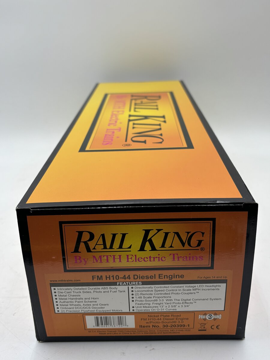 MTH 30-20399-1 O Gauge Nickel Plate FM H10-44 Diesel Engine w/Proto Sound 3.0 LN/Box