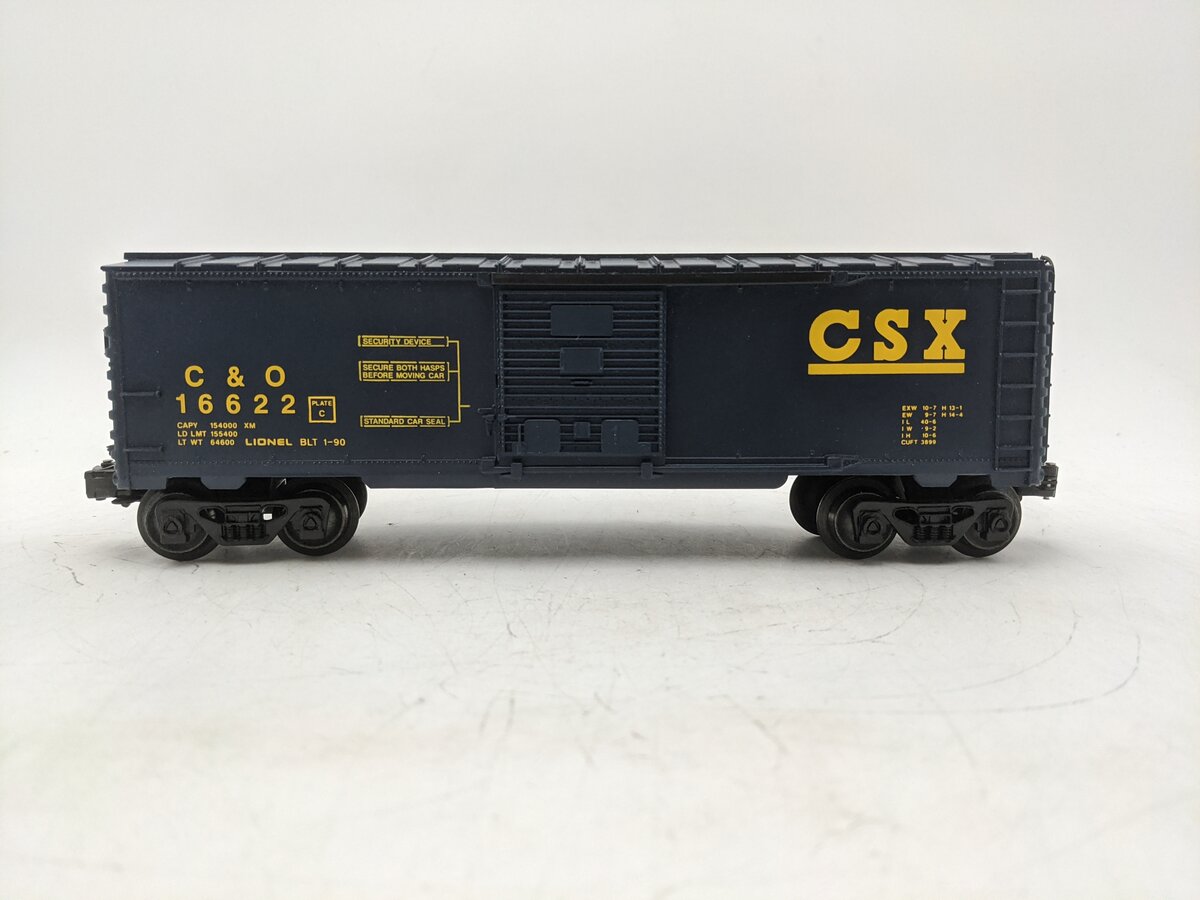 Lionel 6-16622 O Gauge CSX Boxcar with Red Flashing ETD EX