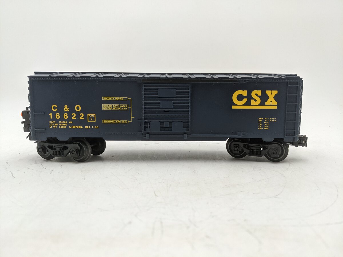 Lionel 6-16622 O Gauge CSX Boxcar with Red Flashing ETD EX