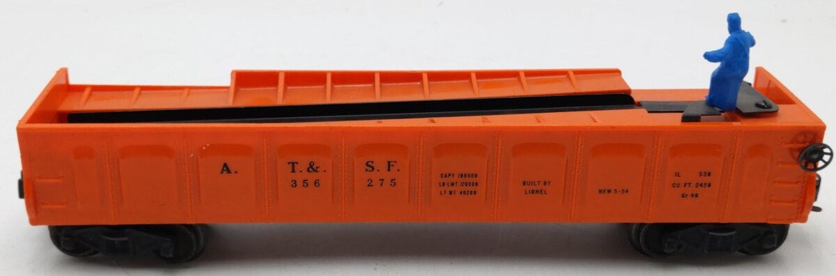 Lionel 3562-75 Vintage O Orange AT&SF Operating Barrel Car VG