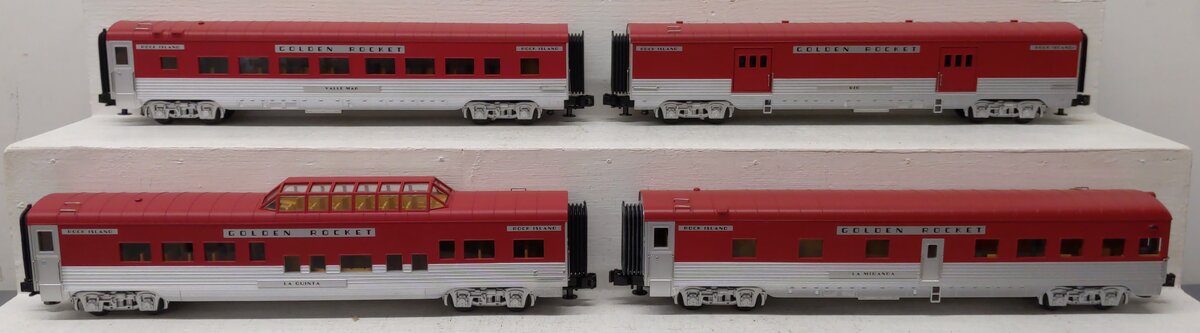 MTH 30-6708 O Rock Island 60' Streamlined Smooth Sided Passenger Set (Set of 4) LN/Box