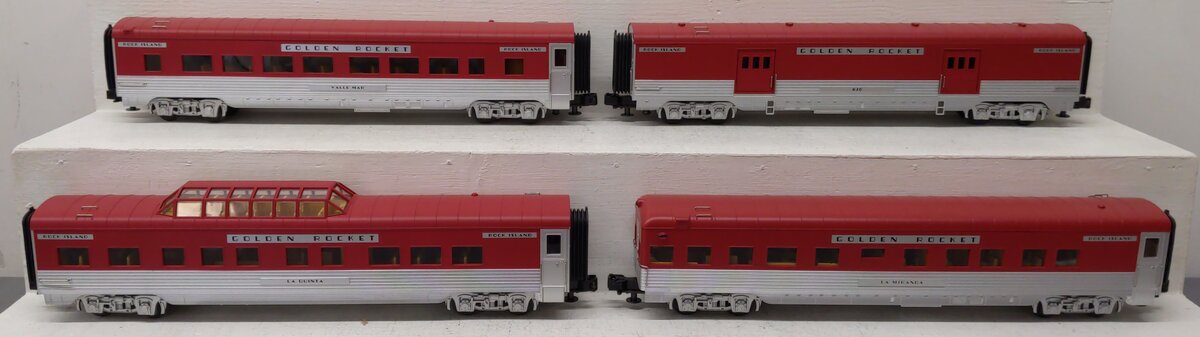 MTH 30-6708 O Rock Island 60' Streamlined Smooth Sided Passenger Set (Set of 4) LN/Box