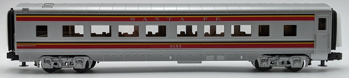 MTH 30-6706 O Gauge Santa Fe 60' Streamlined ABS Coach Car #3158 NIB