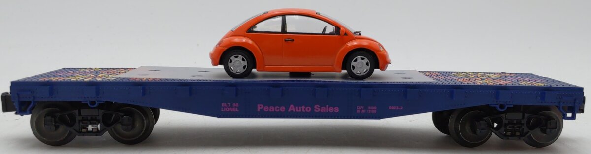 Lionel 6-19444 O Gauge Peace Auto Sales Flatcar with Volkswagen Bug EX/Box