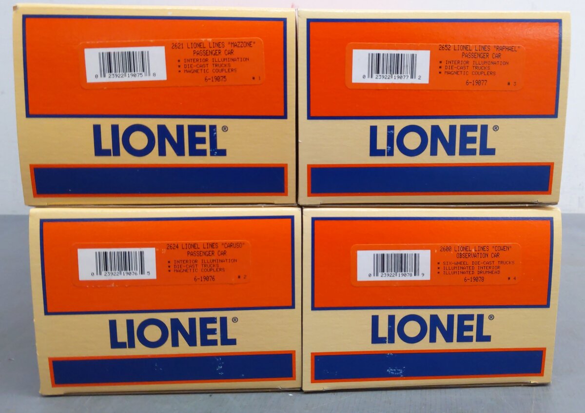Lionel 6-19074 O Gauge Legends of Lionel Madison 4-Car Set LN/Box