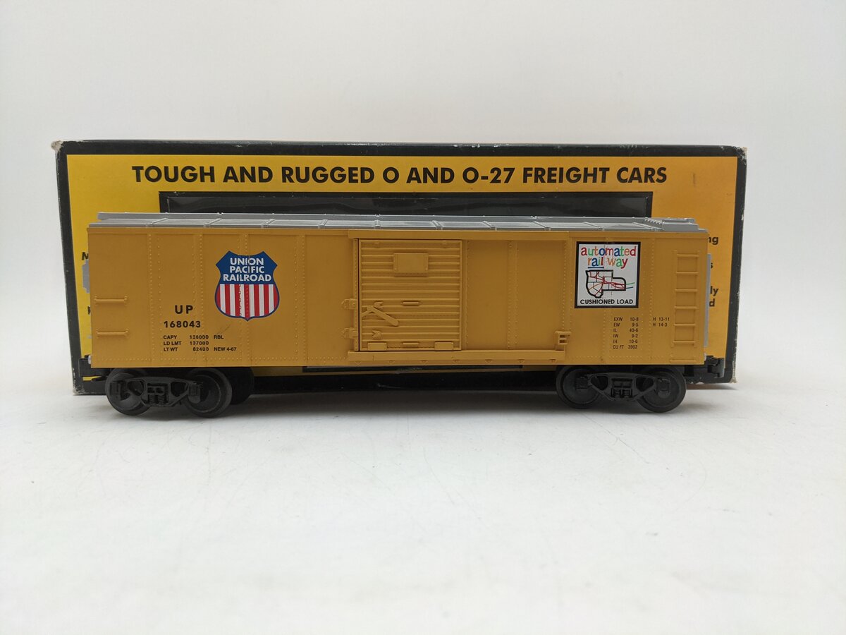 MTH 30-7405 O Gauge Union Pacific Semi-Scale Boxcar #168043 EX/Box