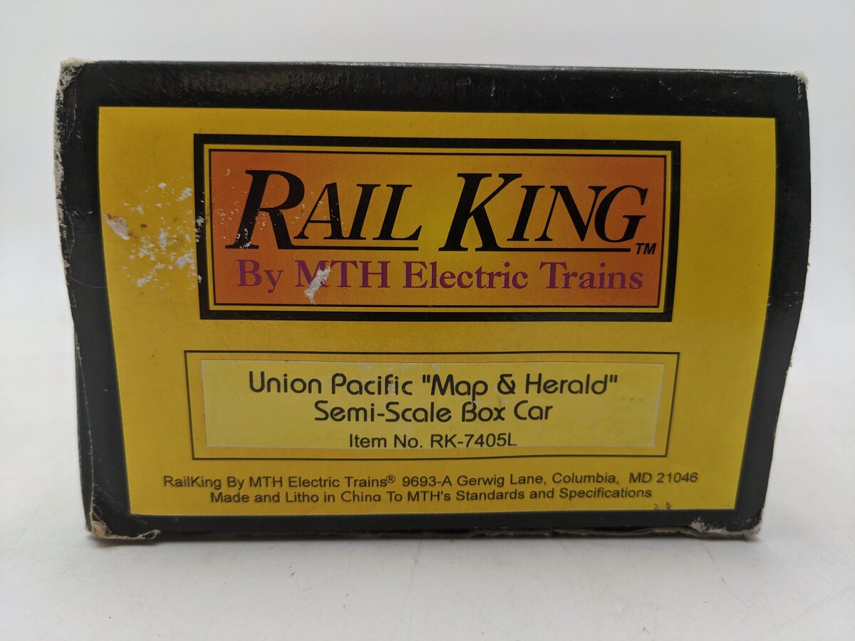 MTH 30-7405 O Gauge Union Pacific Semi-Scale Boxcar #168043 EX/Box