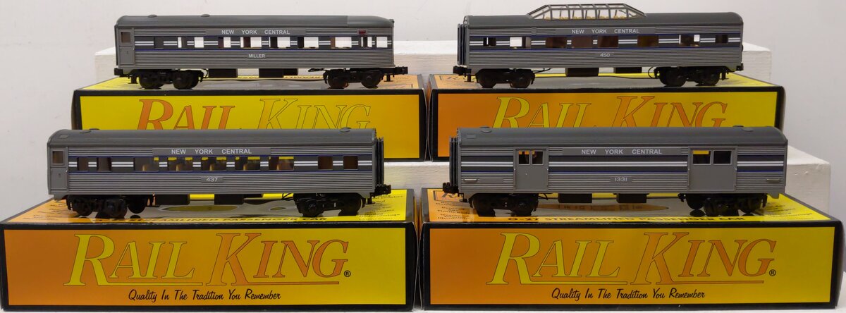 MTH 30-6135 O New York Central O-27 Streamlined Passenger Car Set (Set of 4) LN/Box