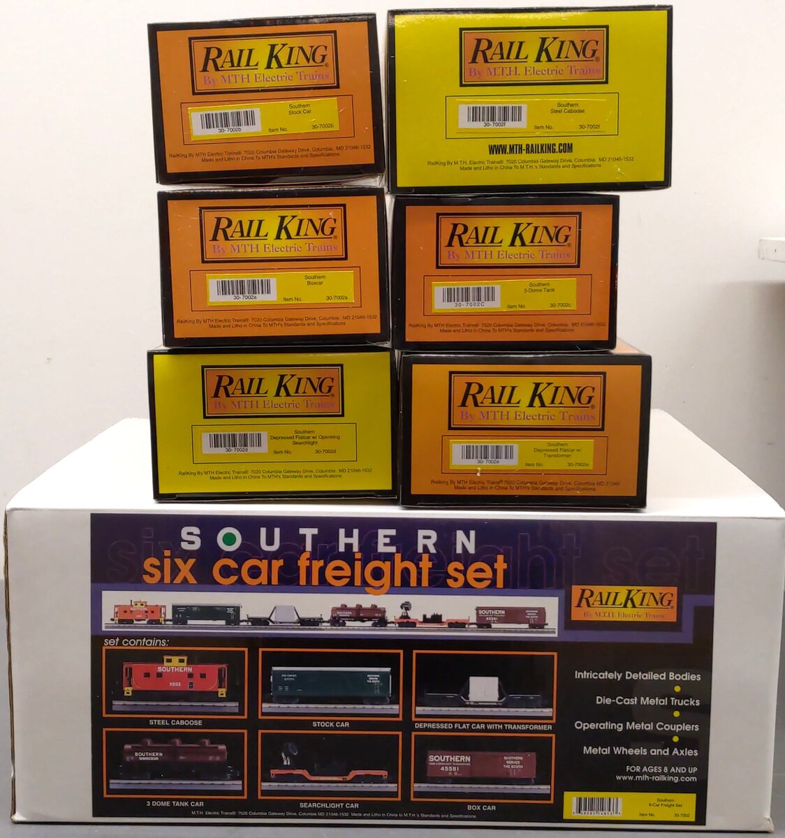 MTH 30-7002 O Southern RailKing Freight Car Set (Set of 6) LN/Box