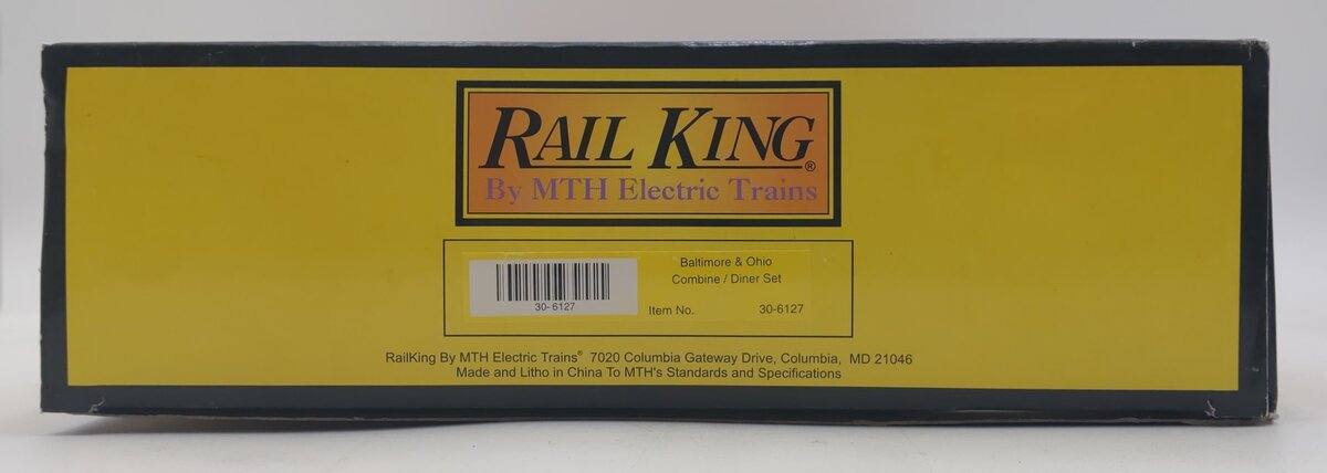 MTH 30-6127 O B&O RailKing O-27 Streamlined Combo/Diner Set (Set of 2) NIB