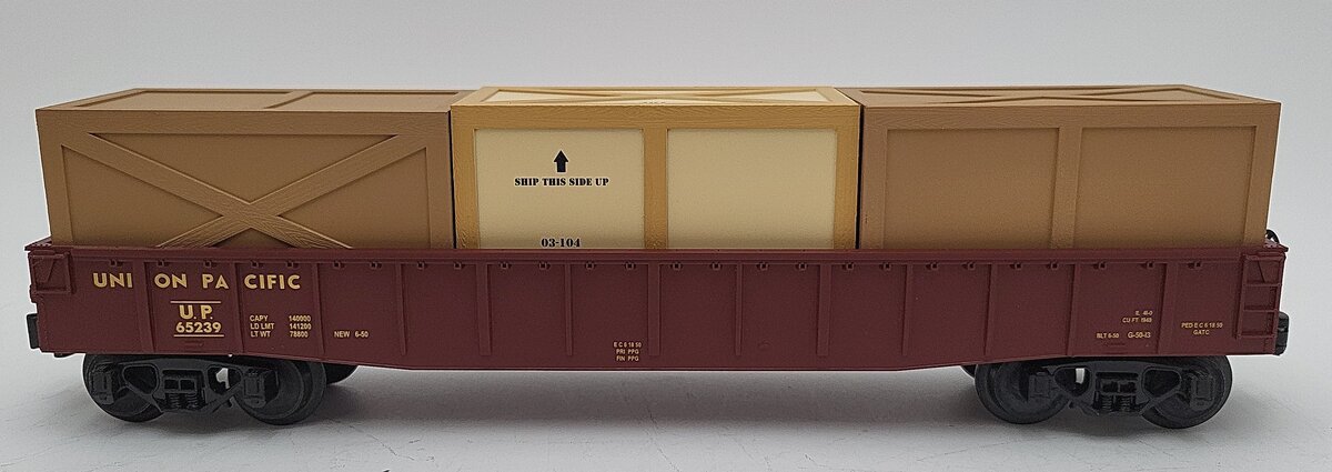 MTH 30-7208 O Gauge Union Pacific Gondola with 3 Crates #65239 EX/Box