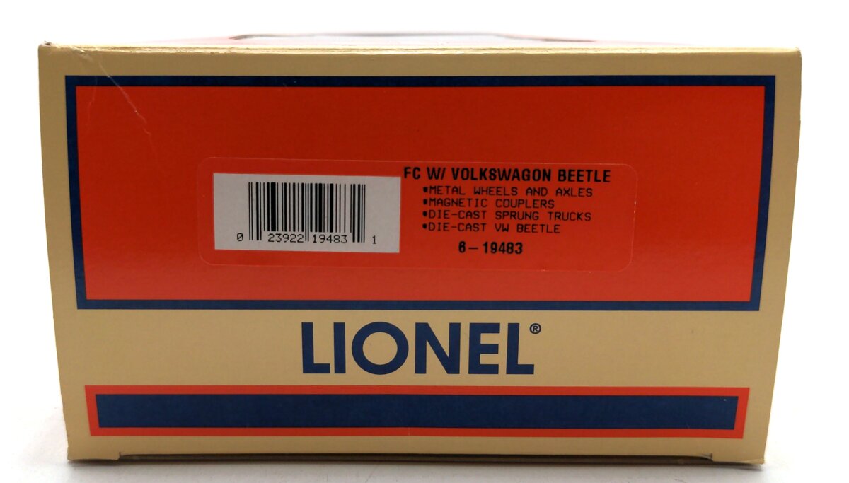 Lionel 6-19483 O Gauge Peace Auto Sales Flatcar with Volkswagen Beetle NIB