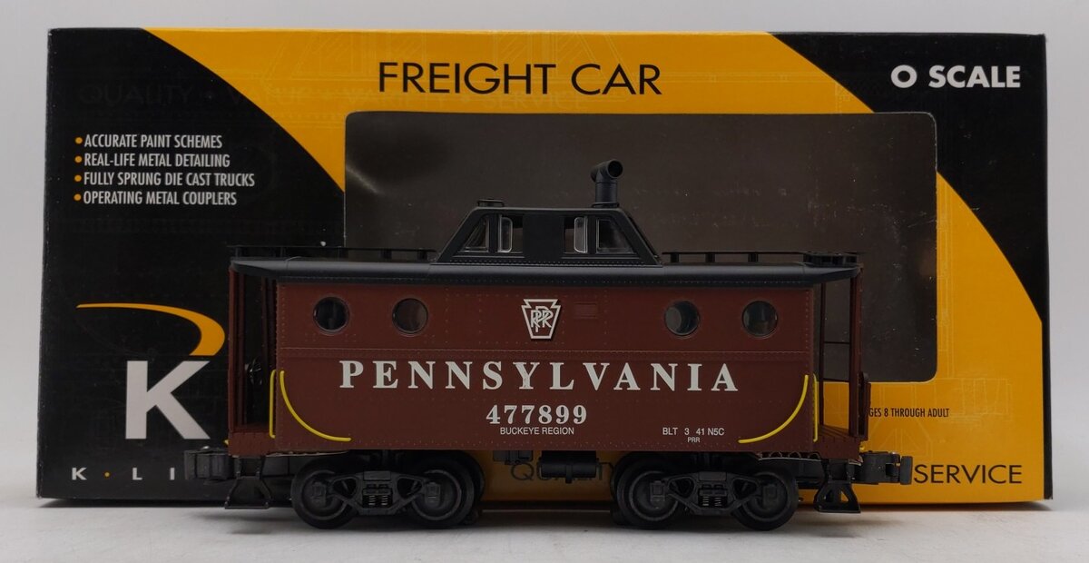 K-Line K615-1898 O Gauge Pennsylvania Railroad N5C Caboose #477899 EX/Box