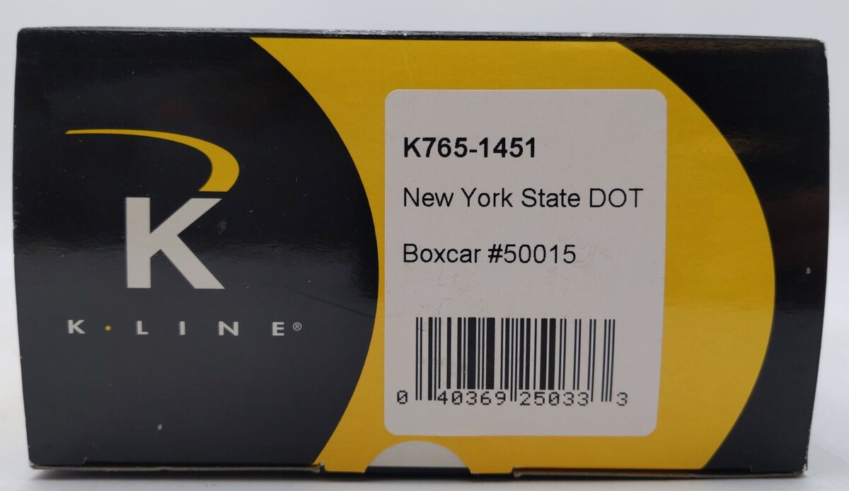 K-Line K765-1451 O New York State DOT Boxcar #50015 NIB
