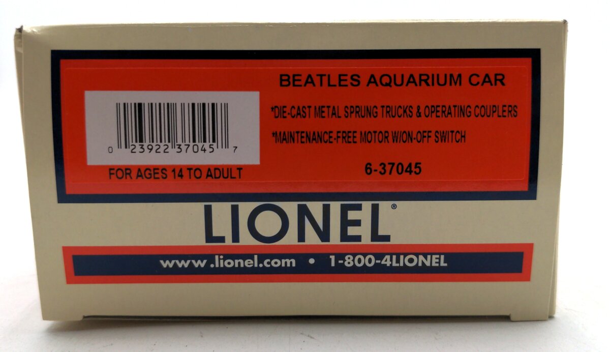 Lionel 6-37045 O Gauge The Beatles Yellow Submarine Aquarium Car NIB