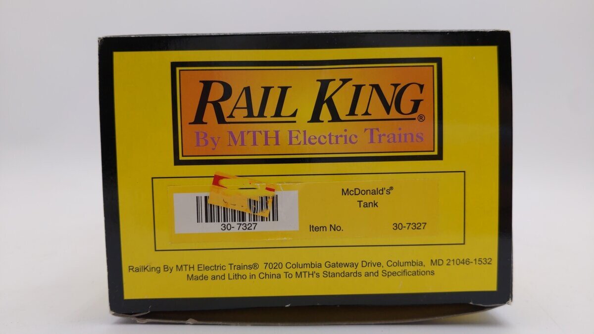 MTH 30-7327 O Gauge McDonalds Black Single Dome Tank Car #78391 NIB