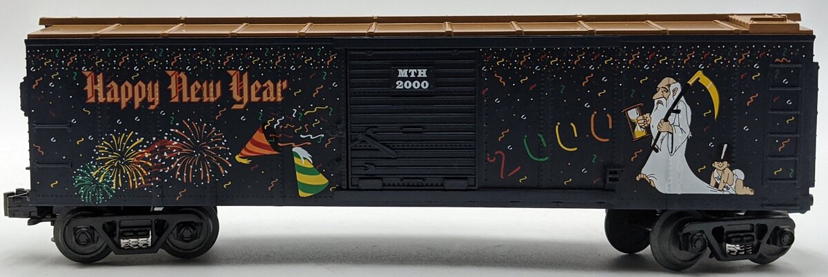 MTH 30-7460 O Gauge 2000 Happy New Year Boxcar NIB