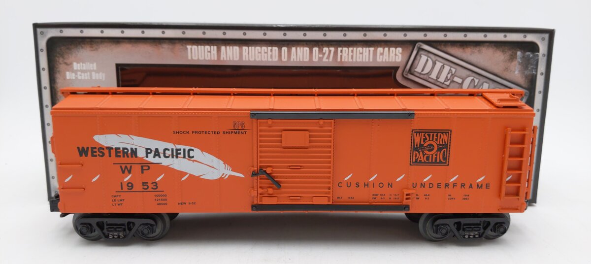 MTH 30-8402 O Gauge Western Pacific Die-cast Boxcar #1953 LN/Box