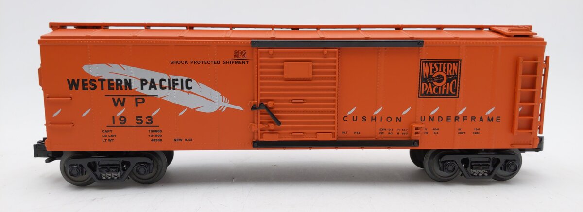 MTH 30-8402 O Gauge Western Pacific Die-cast Boxcar #1953 LN/Box