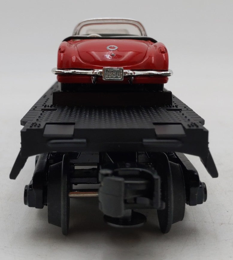 MTH 30-7624 O Gauge Auto Transport Flatcar with 2 Ertl '64 Corvettes #19640 LN/Box