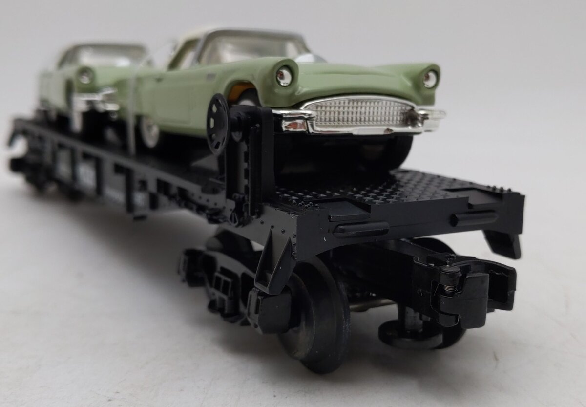 MTH 30-7613 O Gauge Auto Transport Flatcar with Two ThunderBirds EX/Box