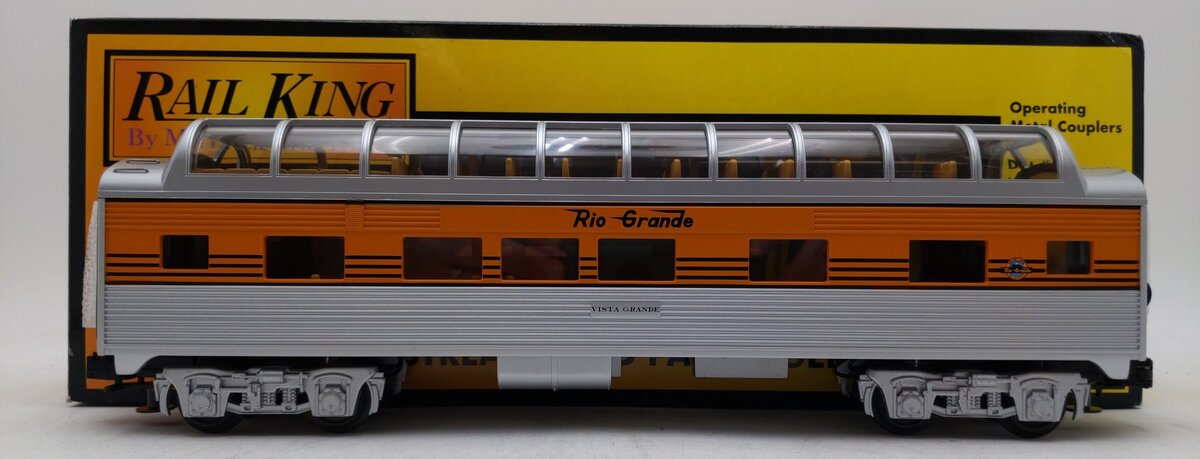 MTH 30-6151 D&RGW O27 Streamlined Full Vista Dome Car LN/Box