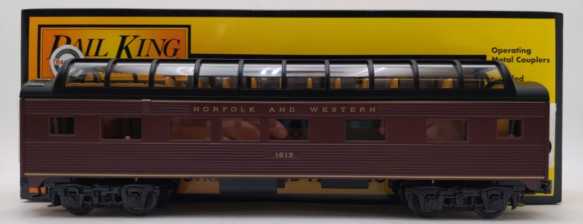 MTH 30-6156 O Gauge Norfolk & Western Streamlined Vista Dome Car LN/Box