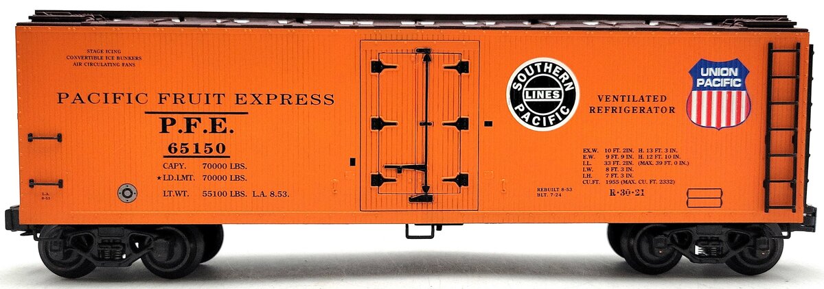 K-Line K762-2113 O Gauge Pacific Fruit Express Reefer Car #65150 VG/Box