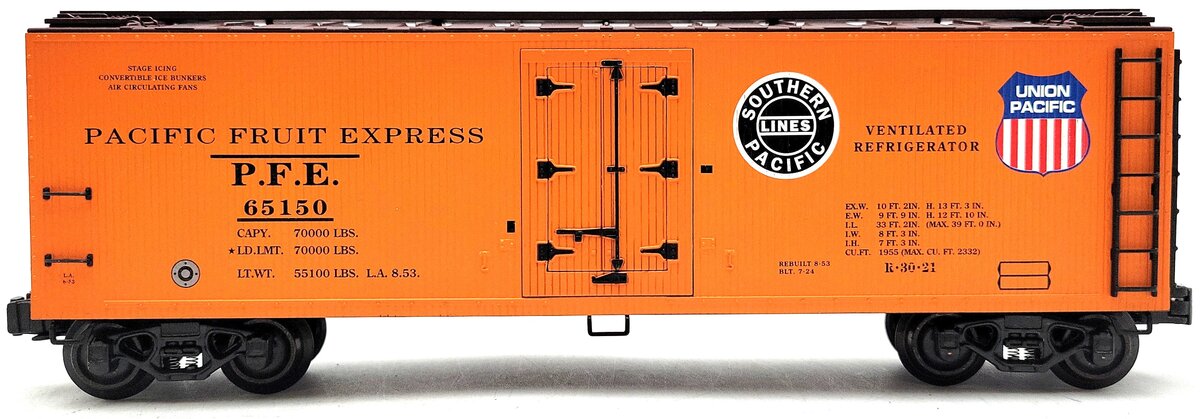 K-Line K762-2113 O Gauge Pacific Fruit Express Reefer Car #65150 VG/Box