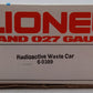 Lionel 6-9389 O Gauge Lionel Radioactive Waste Car EX/Box