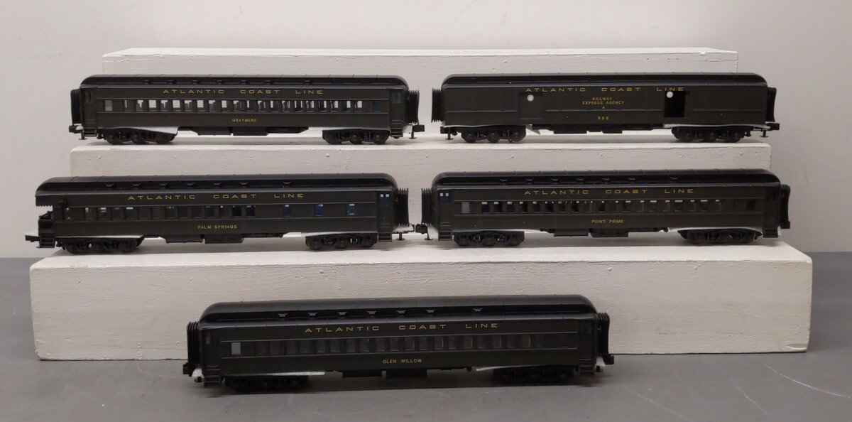 MTH 20-4048 O Atlantic Coast Line 70' Madison Passenger Car Set (Set of 5) NIB