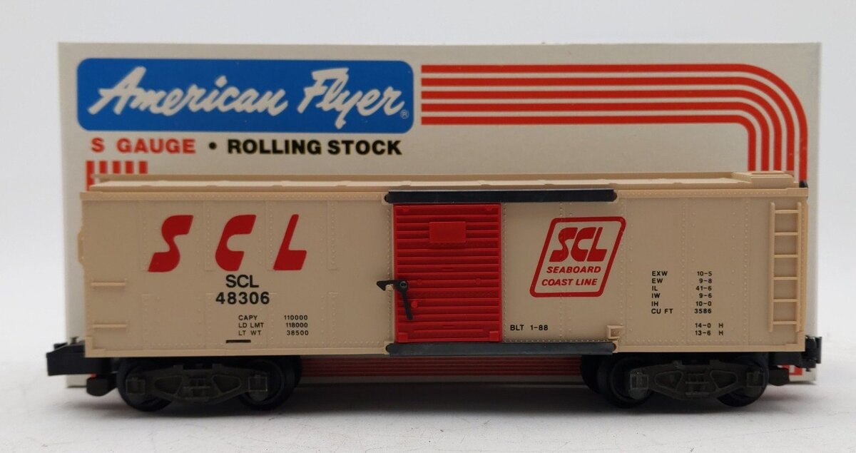 American Flyer 6-48306 S Gauge Seaboard Coastline Boxcar #48306 LN/Box