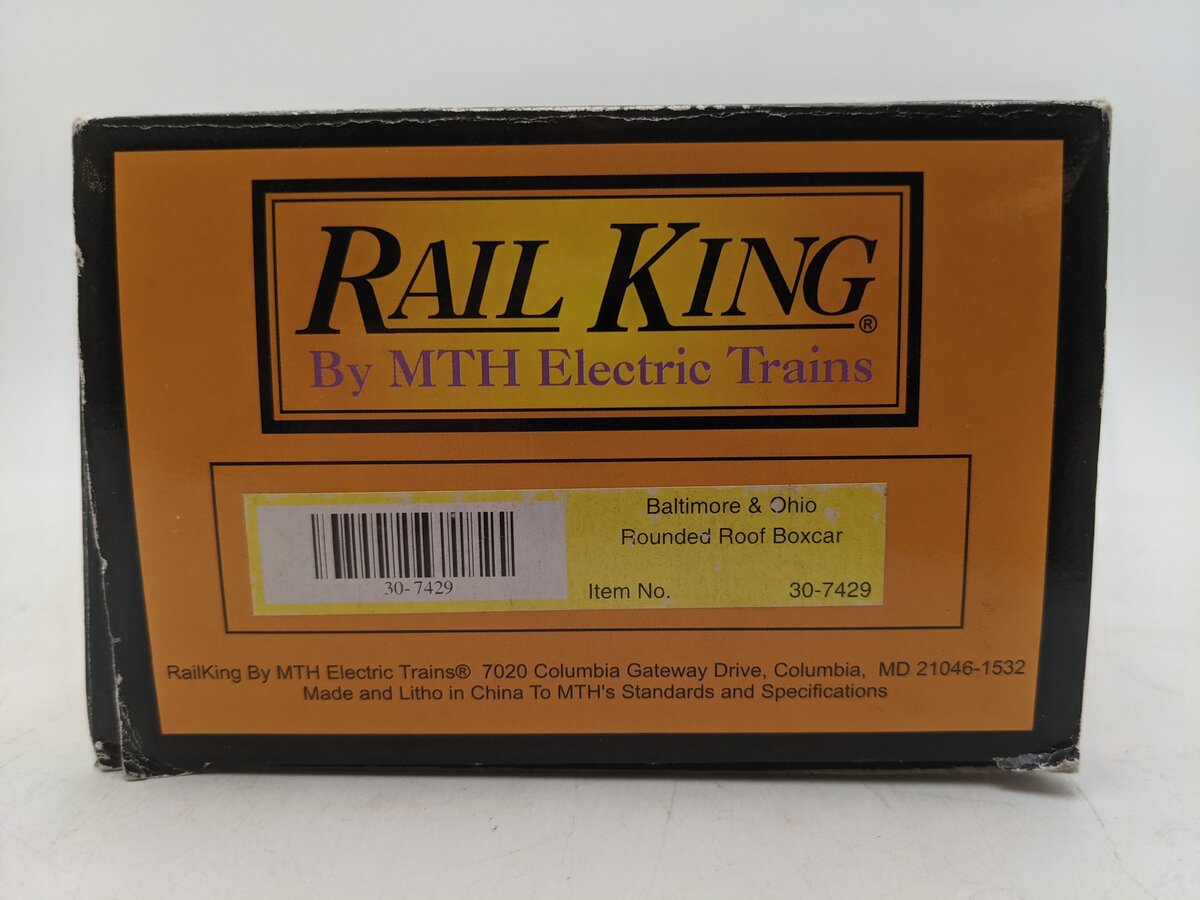 MTH 30-7429 O Gauge Baltimore & Ohio Rounded Roof Boxcar #385186 EX/Box
