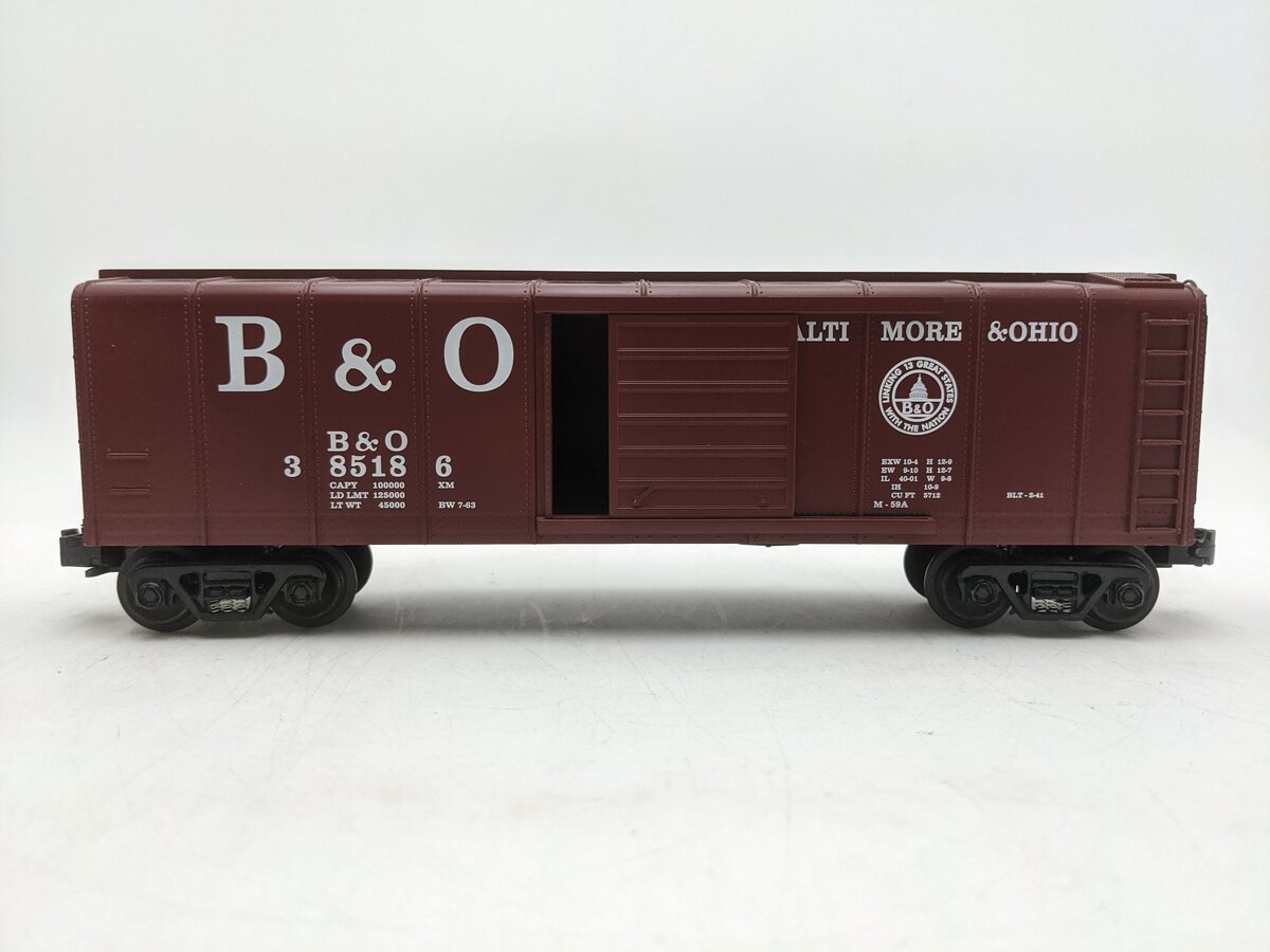 MTH 30-7429 O Gauge Baltimore & Ohio Rounded Roof Boxcar #385186 EX/Box