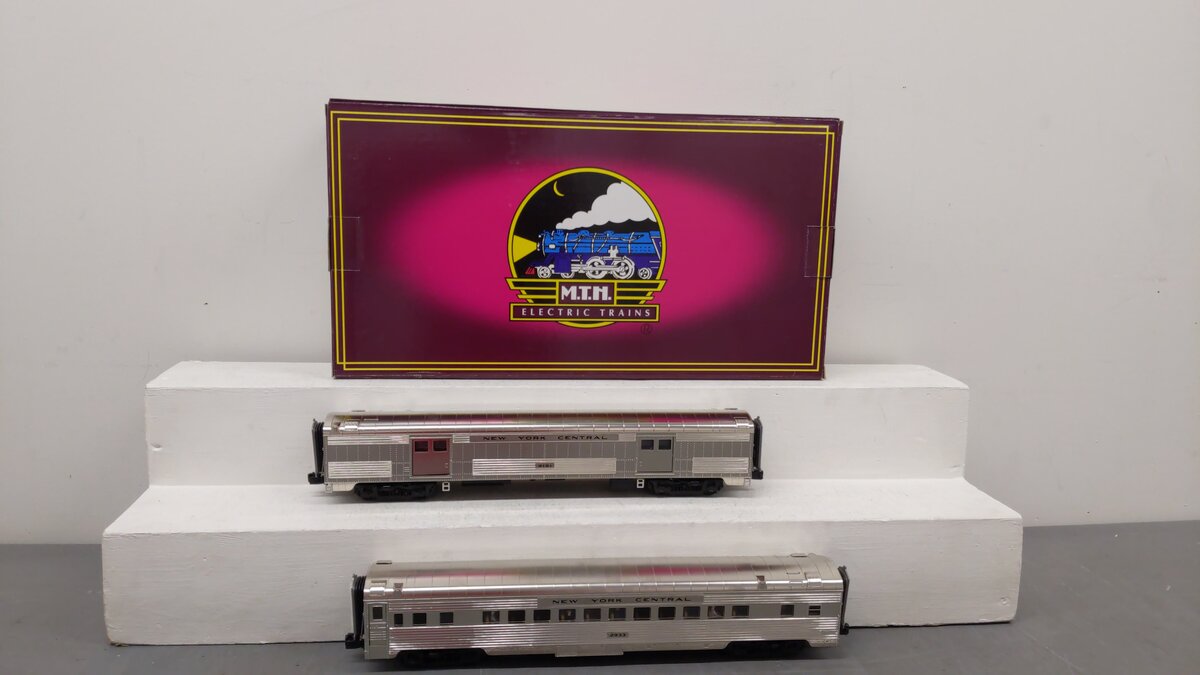 MTH 20-66146 O New York Central 70' Streamlined Sleeper/Diner Set (Set of 2) EX/Box