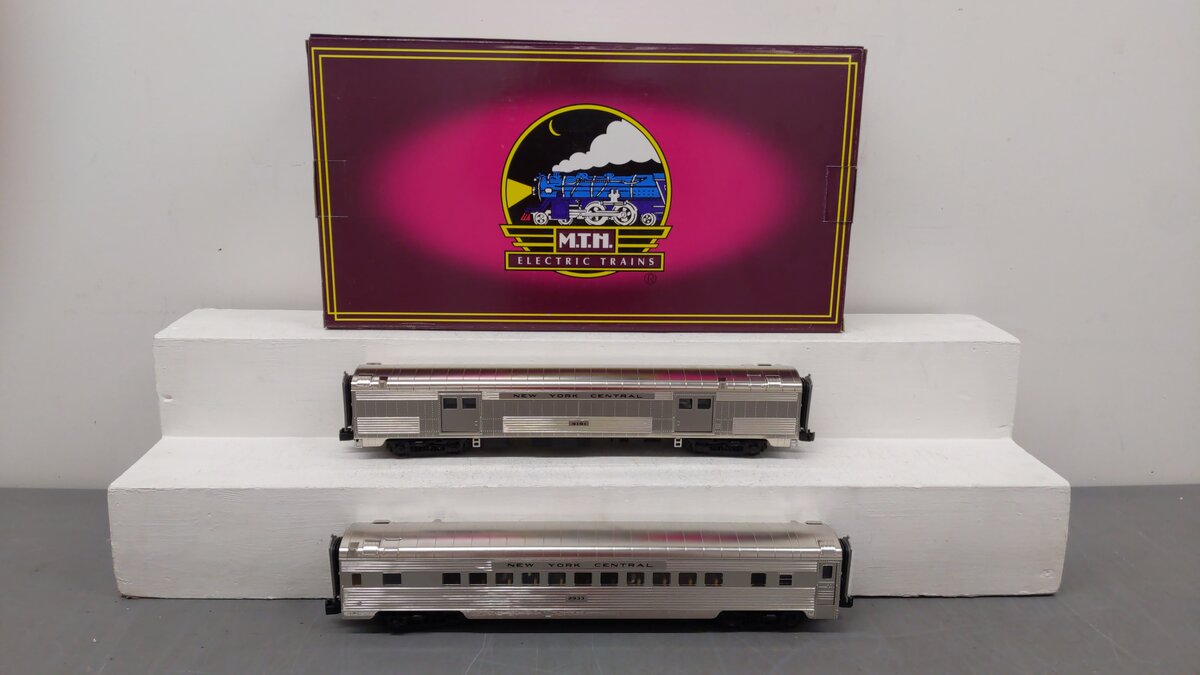 MTH 20-66146 O New York Central 70' Streamlined Sleeper/Diner Set (Set of 2) EX/Box