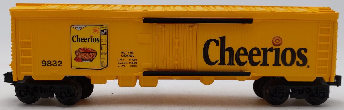 Lionel 6-9832 O Gauge Cheerios Billboard Reefer Car EX/Box