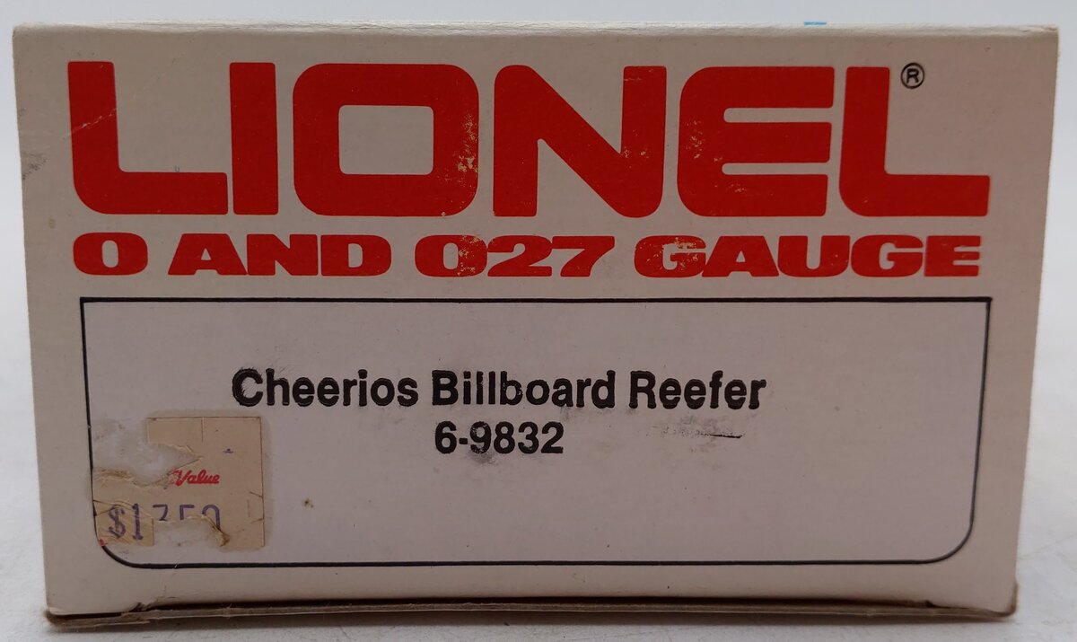 Lionel 6-9832 O Gauge Cheerios Billboard Reefer Car EX/Box
