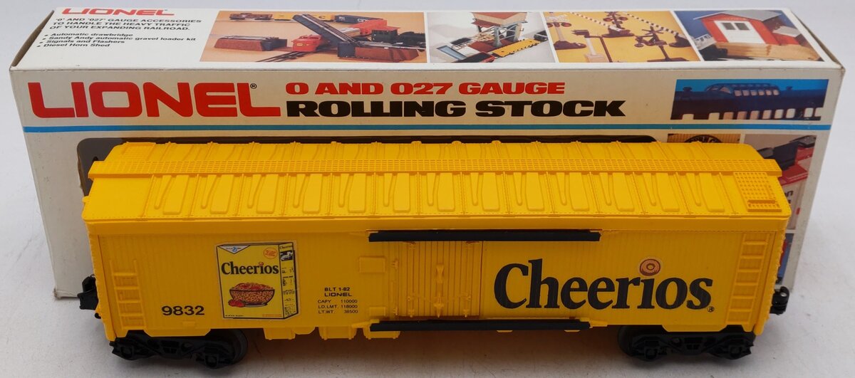 Lionel 6-9832 O Gauge Cheerios Billboard Reefer Car EX/Box
